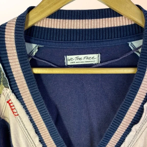 SOLD Free People We The Free Marley Cardigan Tee Top Purple Multi Size Large - Picture 3 of 13